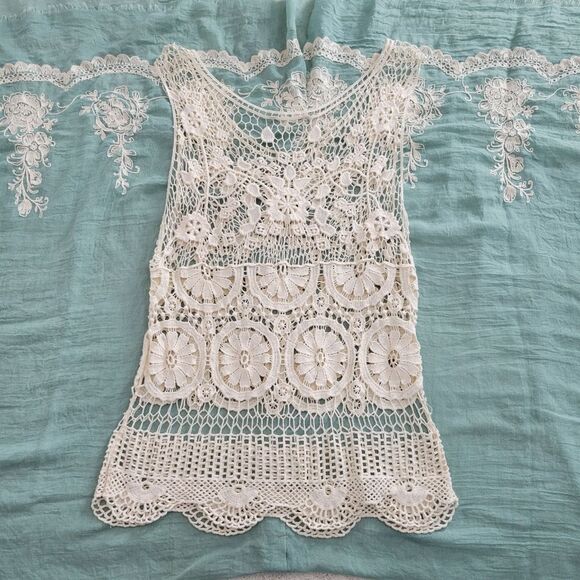 Crochet Tank Cream S - Picture 5 of 6